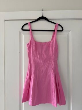 Zara Pink Square-Neck Mini Dress